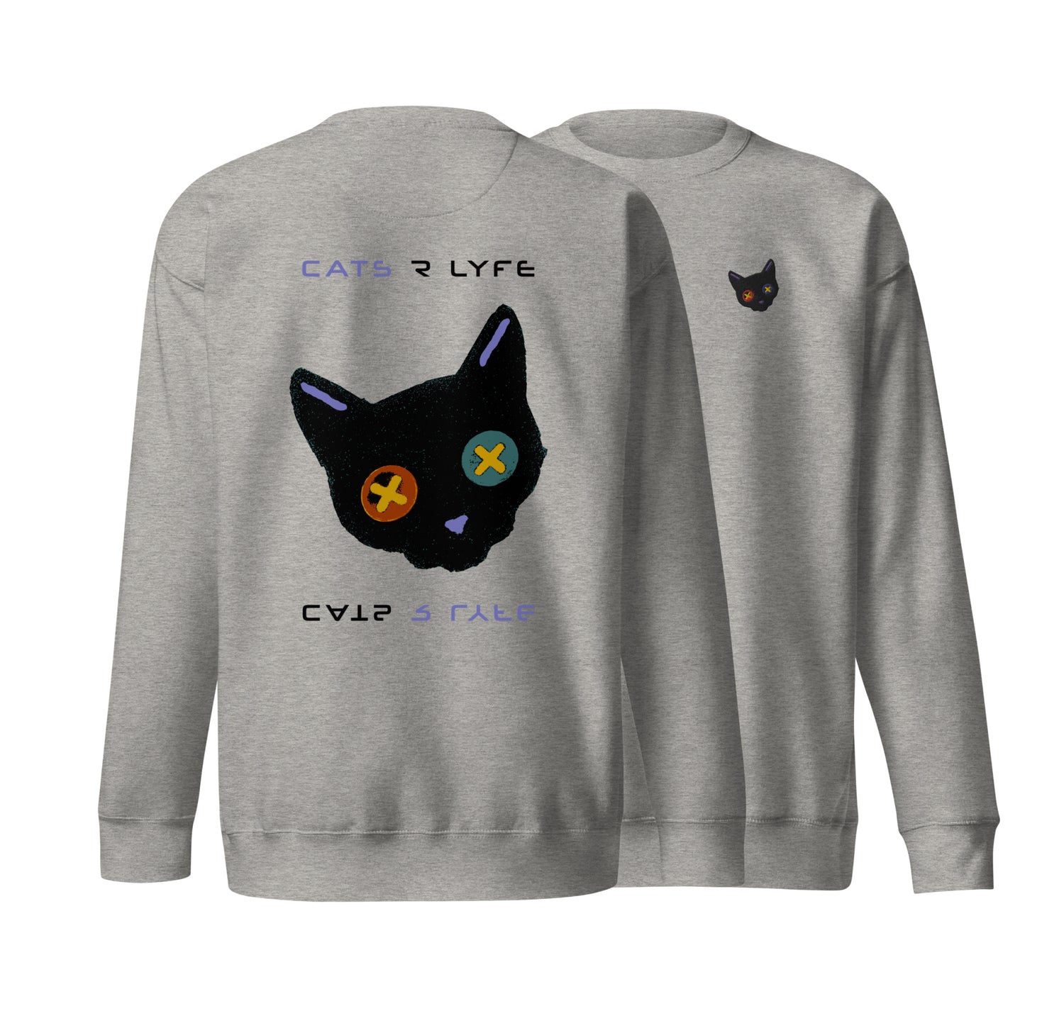 Nessie Cats R Lyfe Embroidered Sweatshirt (Carbon Grey) R Lyfe Creations